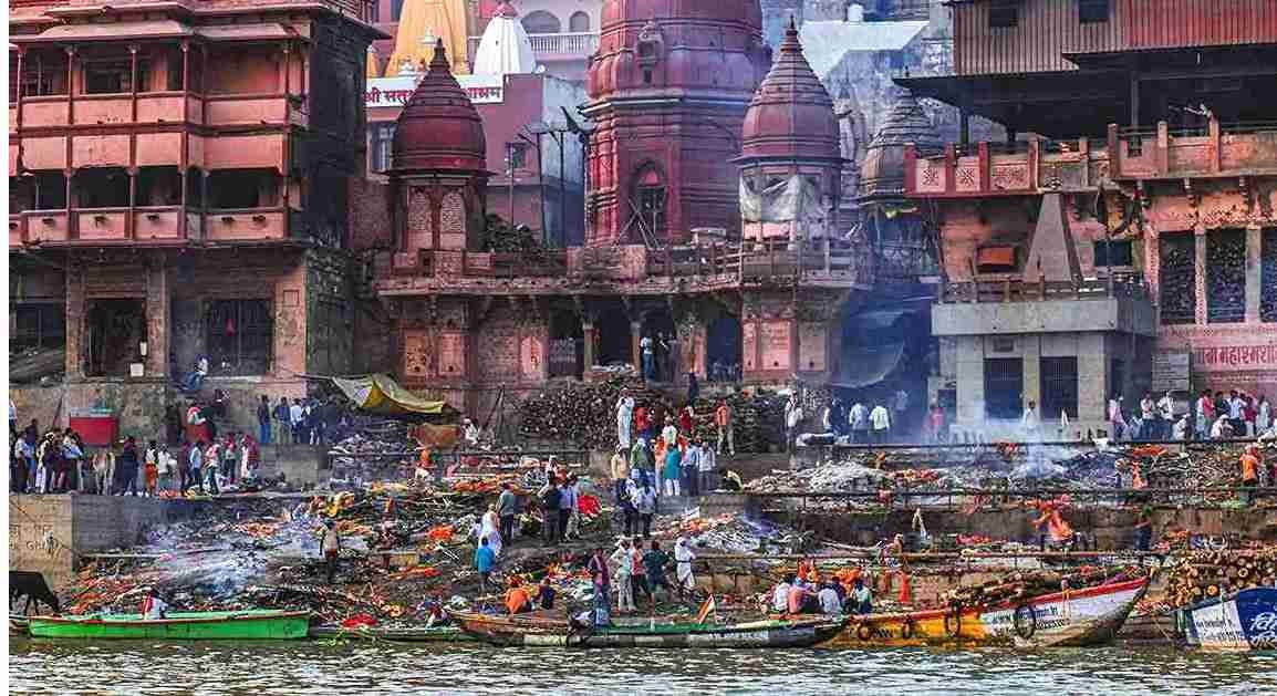 Manikarnika Ghat on the Ganga River in Varanasi